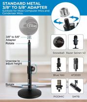 Pedestal Universal Ajustável Mesa Microfone Shure Blue Outro - Knox