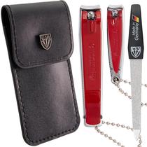 Pedicure de manicure Nail Clipper 3 Swords Germany com estojo vermelho
