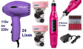 Pedicuro Elétrico Compact Esfoliador para os Pés Lilás + 24 Lixas + Lixa Elétrica Importada