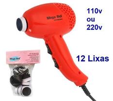 Pedicuro Elétrico Esfoliador Lixa Elétrica para os Pés Laranja + 12 Lixas Descartáveis (Escolha a Voltagem)