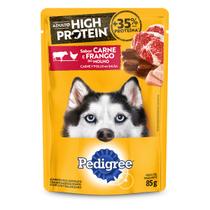 Pedigree Sachê Cães Adultos High Protein Carne e Frango 85g Lançamento