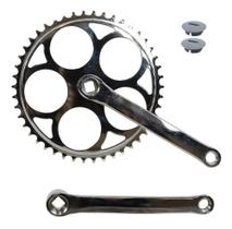 Pedivela Aço Cromado 170mm 46 Dentes Ponta Quadra De Bike Pedivela Aço Cromado 170mm 46 Dentes Ponta Quadra De Bike