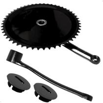Pedivela Aço De Bike Fixa 165mm 1 Coroa 52 Dentes Preto