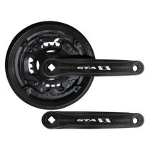 Pedivela Bicicleta Mtb Triplo Index Reduzido 24/34/42 Bike 3 Coroas C/ Protetor