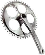 Pedivela de aço 46 dentes 170mm ponta quadrada cromado