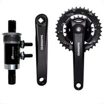 Pedivela duplo shimano altus mt101 movimento central ponta quadrada shiver 122,5mm rolamentado kit