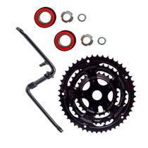 Pedivela Monobloco 165 + Jogo Centro Rolamento+Coroa Tripla