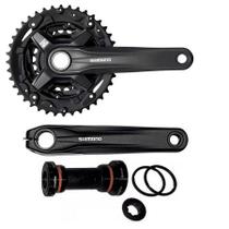 Pedivela shimano fc-mt210-3 integrado 175mm c/ movimento central rosca - coroas 40/30/22d - 3x9v