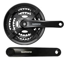 Pedivela Shimano Tourney FC-TY301 48-38-28d 175mm com Protetor de Coroa preto