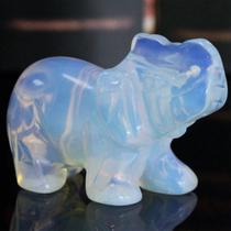 Pedra curativa de opala YATOJUZI para decoração de elefante de cristal de 5 cm Pedra curativa de opala YATOJUZI para decoração de elefante de cristal de 5 cm