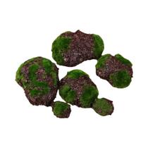 Pedra De Musgo Artificial 6 Peças Ornamento Paisagístico Bolas De Micro Musgo Acessórios Para Jardim