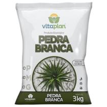 Pedra Decorativa Brita Branca Grande (3Kg) Vitaplan