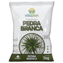 Pedra Decorativa Brita Branca Média (3kg) VITAPLAN