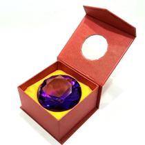 Pedra Do Poder Diamante Peso De Papel Vidro Jóia - Lilás - Atabaska Mix