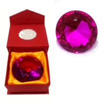 Pedra Do Poder Diamante Peso De Papel Vidro Jóia - Pink - Atabaska Mix