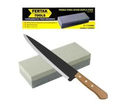 Pedra Dupla Face Para Afiar E Amolar Facas 6'' Fertak Pedra Dupla Face Para Afiar E Amolar Facas 6'' Fertak
