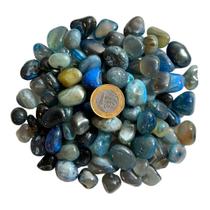 Pedra Natural Ágata Azul Rolada Polida 1-2cms - 500g