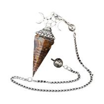 Pedra Natural Ametista Reiki Pêndulo 54x24mm Cone Hexagonal Lua Encantos Para Colar De Jóias Diy