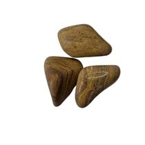 Pedra Natural Jaspe Amarelo 4 A 6 Cm Rolada 250 Gramas