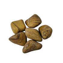 Pedra Natural Jaspe Amarelo 4 a 6 cm Rolada 500 gramas