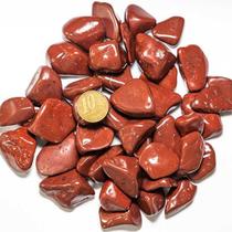 Pedra Natural Jaspe Vermelho Rolado 1kg - 20 a 35mm Tipo B