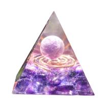 Pedra Natural Orgonite Pirâmide Cristal Gerador De Energia Cura Reiki Chakra Meditação Decoração