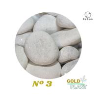 Pedra Ornamental decoração vasos jardins dolomita seixo Branca 15 kilos N 3 - Gold Plant