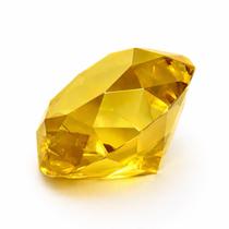 Pedra Polida Formato Diamante Amarela Prosperidade Energia Vitalidade