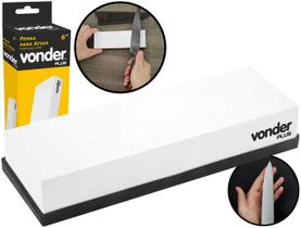 Pedra Retangular Para Amolar Afiar Facas Utensílios 6 Polegadas Base Emborrachada Vonder