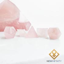 Pedras de Quartzo Rosa Mini sólidos Platônicos Elementos