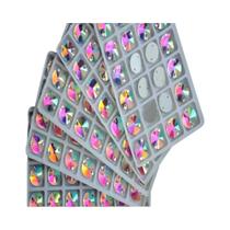 Pedras De Vidro Redondas Com 2 Furos, Tipo Rivoli Crystal AB, Para Costurar, 8-18mm, Para Confecção Pedras De Vidro Redondas Com 2 Furos, Tipo Rivoli Crystal AB, Para Costurar, 8-18mm, Para Confecção