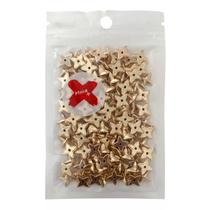 Pedras Decorativas Chaton Estrela 12mm Dourado 17 g