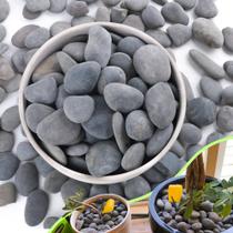 Pedras naturais de jardim 7LB CJGQ River Rocks Grey de 2,5 a 5 cm