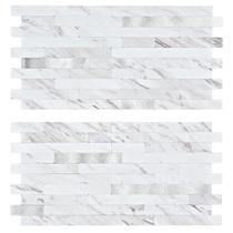 Peel and Stick Backsplash Midcard White Marble PVC x20 Peel and Stick Backsplash Midcard White Marble PVC x20