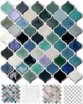 Peel and Stick Backsplash STICKGOO Teal Arabesque Tile x10 Peel and Stick Backsplash STICKGOO Teal Arabesque Tile x10