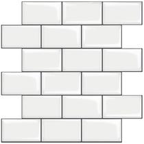 Peel and Stick Backsplash STICKGOO White Subway Tiles x10
