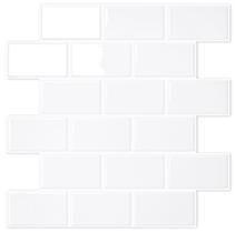 Peel and Stick Backsplash STICKGOO White Subway Tiles x10