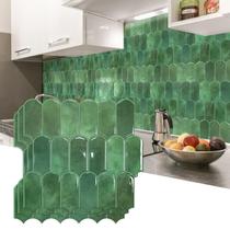 Peel and Stick Backsplash Tile Vamos Tile Green de 10 folhas Peel and Stick Backsplash Tile Vamos Tile Green de 10 folhas