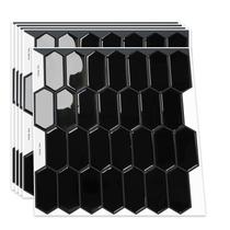 Peel and Stick Backsplash Tiles Vamos Tile Black Kitchen