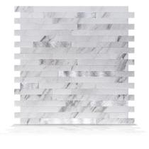 Peel and Stick Stone Backsplash Tile Art3d Volakas White