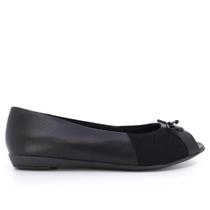 Peep Toe Feminino em Couro Preto - Cód UF0101001