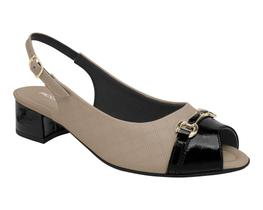 Peep Toe Feminino Piccadilly Slingback Salto Bloco Baixo
