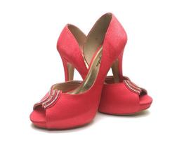 Peep Toe Festa 2075 Vermelho Noiva Madrinha e Debutantes