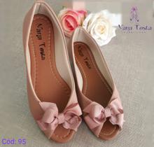 Peep Toe Rosê Laço Tiara