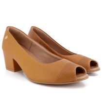 Peep Toe Usaflex com Laser em couro Q6697 Peep Toe Usaflex com Laser em couro Q6697