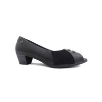 Peep Usaflex Toe de Couro Conforto Ac3216 Preto Peep Usaflex Toe de Couro Conforto Ac3216 Preto