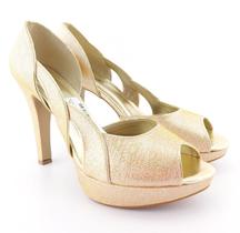 Peeptoe festa dourado 11042 salto alto