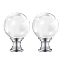 PEESIN Ponteiras para Luminária 2 Unidades Bola de Vidro 3,8 cm Base Cromada