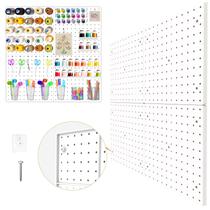 Peg Board FZK, pacote com 4 painéis de plástico, branco, ABS, 60x60cm