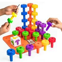 Peg Board Skoolzy Toddler 34 unidades com cordão e bolsa de 2 a 4 anos